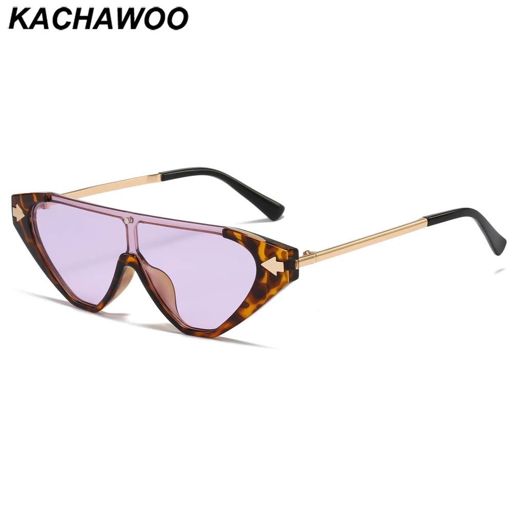 

Женские солнцезащитные очки кошачий глаз Kachawoo, Винтажные Солнцезащитные очки синего, фиолетового, коричневого цветов, женские цельные очки...
