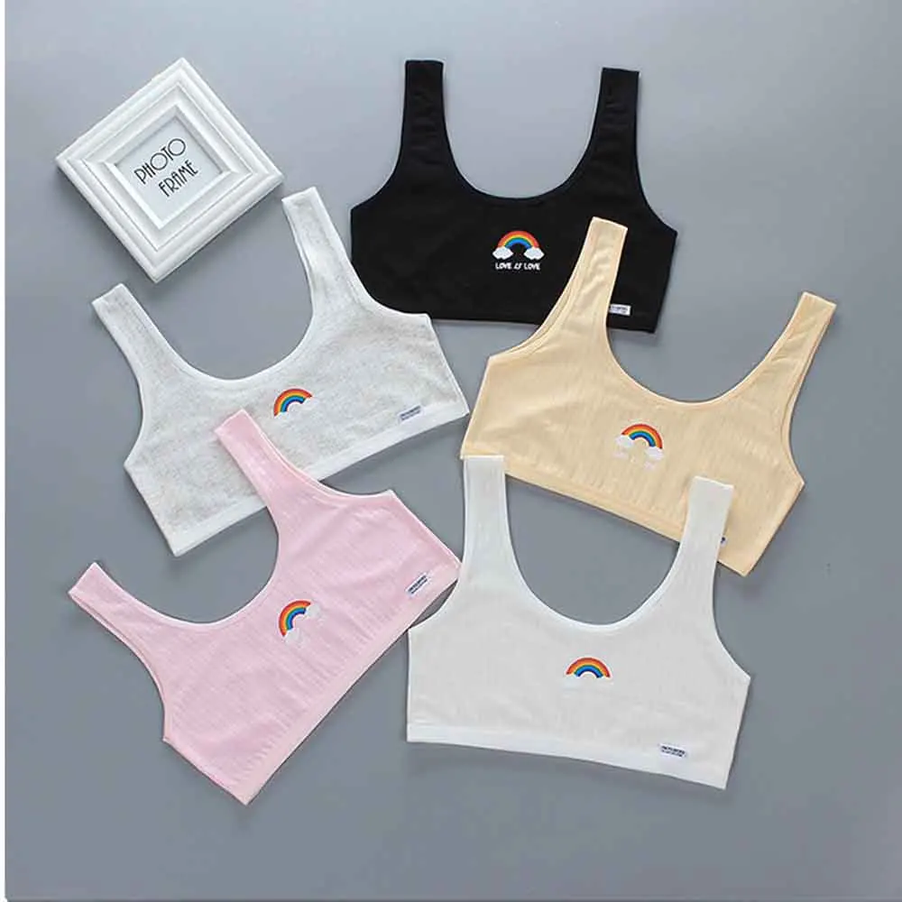 Girls Bra Cotton Tops Sports Bras Without Bones School Students Underwear Teens Crop Top 12 Years Old Clothes For Teenagers