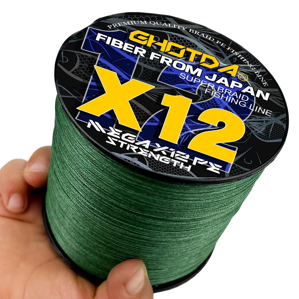 

Плетеная японская леска GHOTDA X12 PE, леска для рыбалки, длина: 100 м, диаметр: 0,16-0,55 мм, размер: 25-фунтов