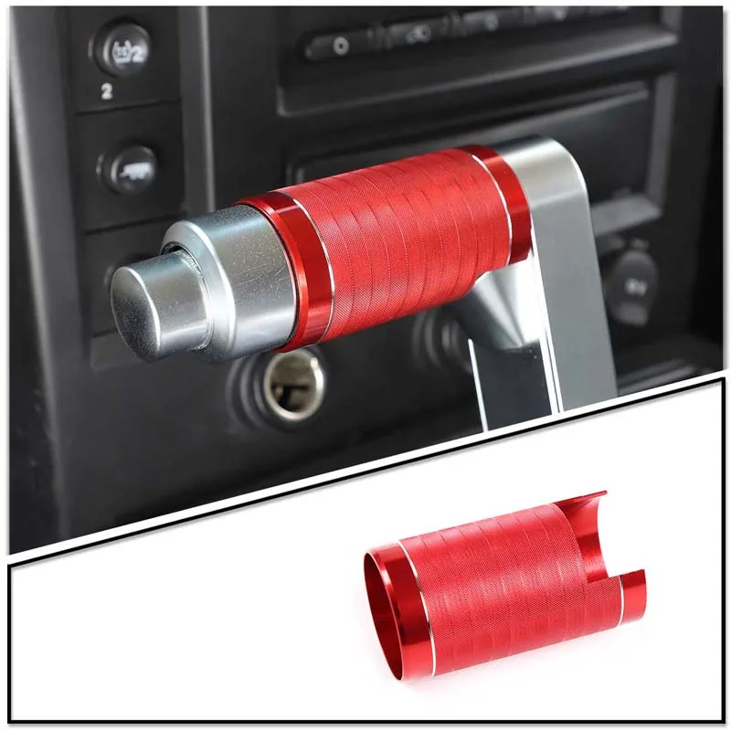 

1 шт. для центральной консоли Hummer H2 2003-2007, крышка переключения передач, отделочное кольцо из алюминиевого сплава, Серебристые/красные аксессуары для интерьера автомобиля