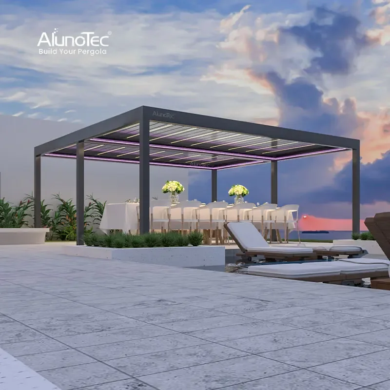 AlunoTec Современная автоматическая беседка для патио уличные арки