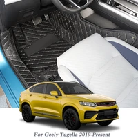 car styling pu leather foot mat for geely tugella 2019 present lhd floor carpet protector waterproof pad auto internal accessory