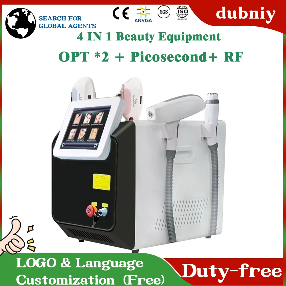 4 в 1 пикосекундный лазер Nd Yag с Q-переключением OPT RF Pico Laser Cleaning многофункциональная