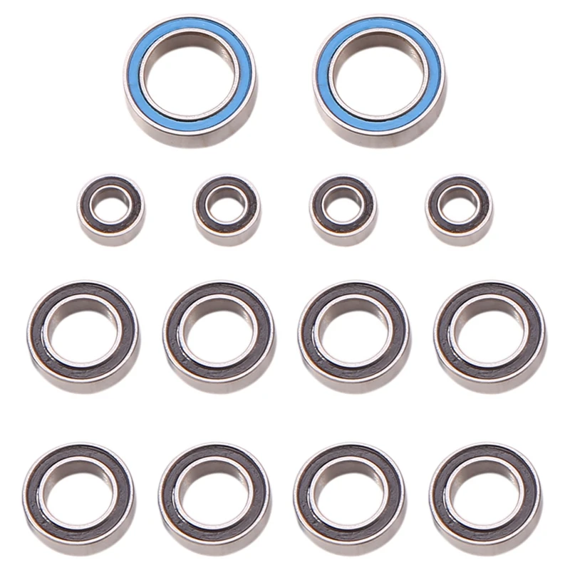 

14PCS Rubber Sealed Ball Bearing Kit For Tamiya T3-01 T301 1/8 RC Dancing Rider Upgrades Replacements Parts Accessories