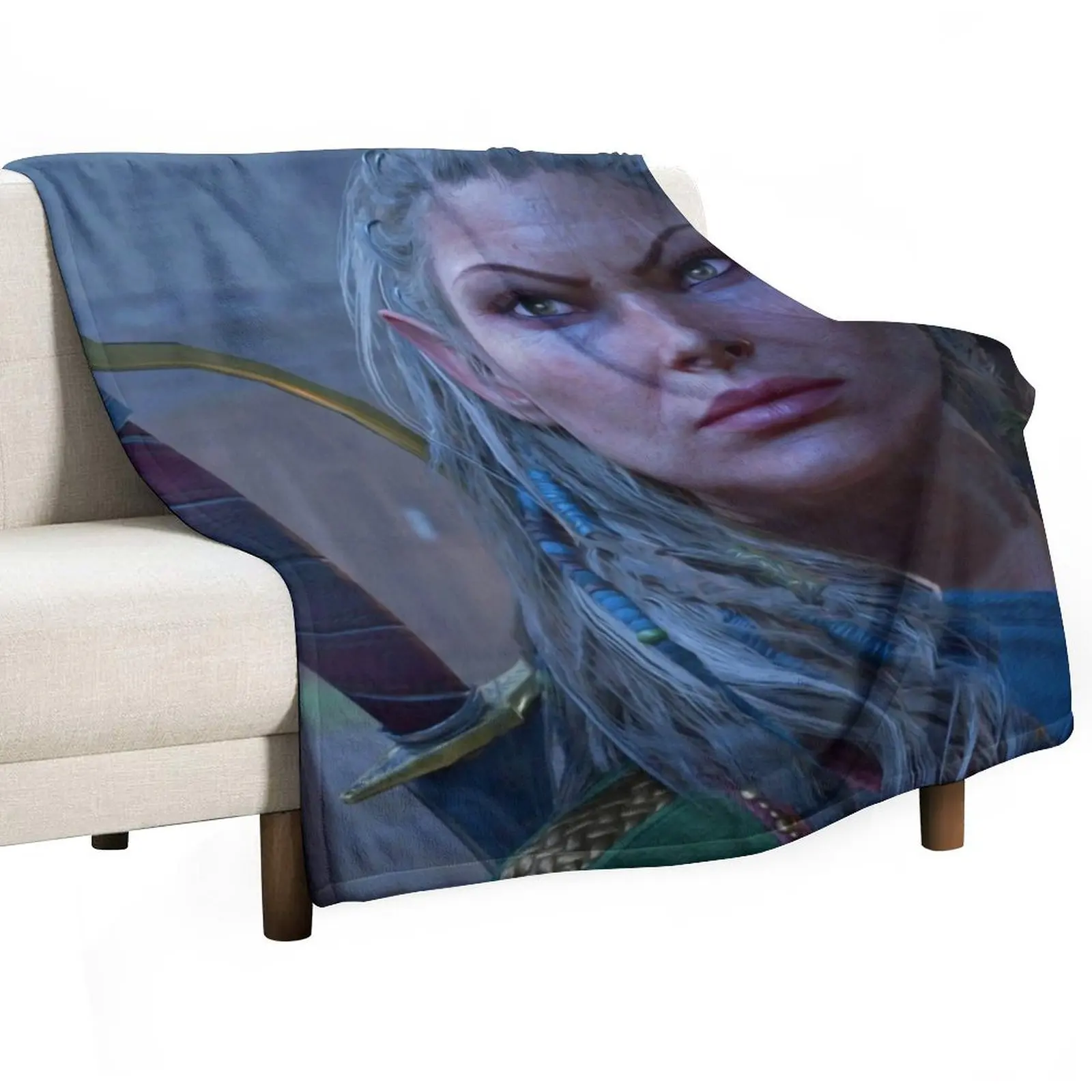 Фото Плед Jaheira Half Elf Fighter Druid Adventurer, готовый к битве, мягкий, теплый плед из шерпа-флиса для зимы №1