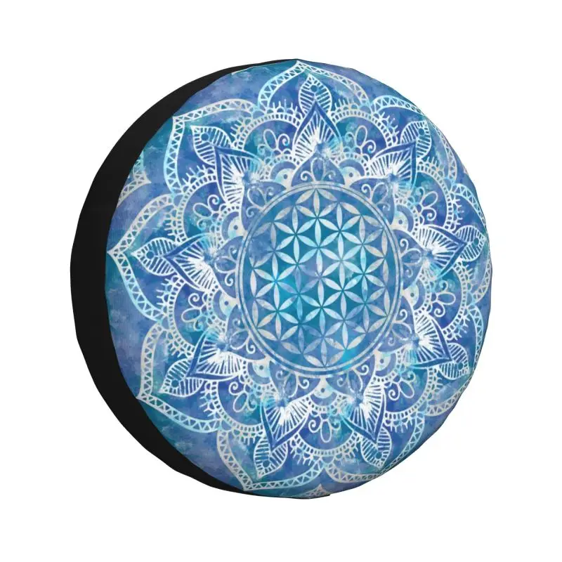 

Flower Of Life In Lotus Mandala Spiritual Spare Tire Cover for Jeep Toyota Sacred Geometry 4WD 4x4 RV Car Wheel Protectors