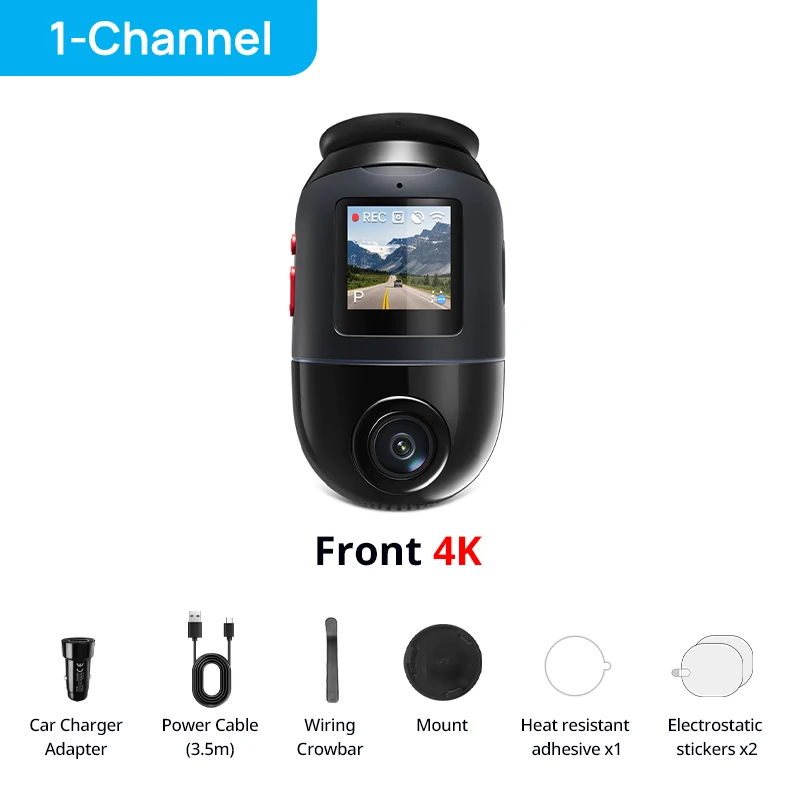 

Глобальная версия видеорегистратора 70mai 4K Omni X800 360 ° Вращающийся двухканальный HDR-совместимый суперконденсатор 4G 70mai X800 Omni