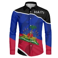 autumn fashion mens t shirt north america haitian pattern print mens wear t shirts long sleeves stand collar shirts for men