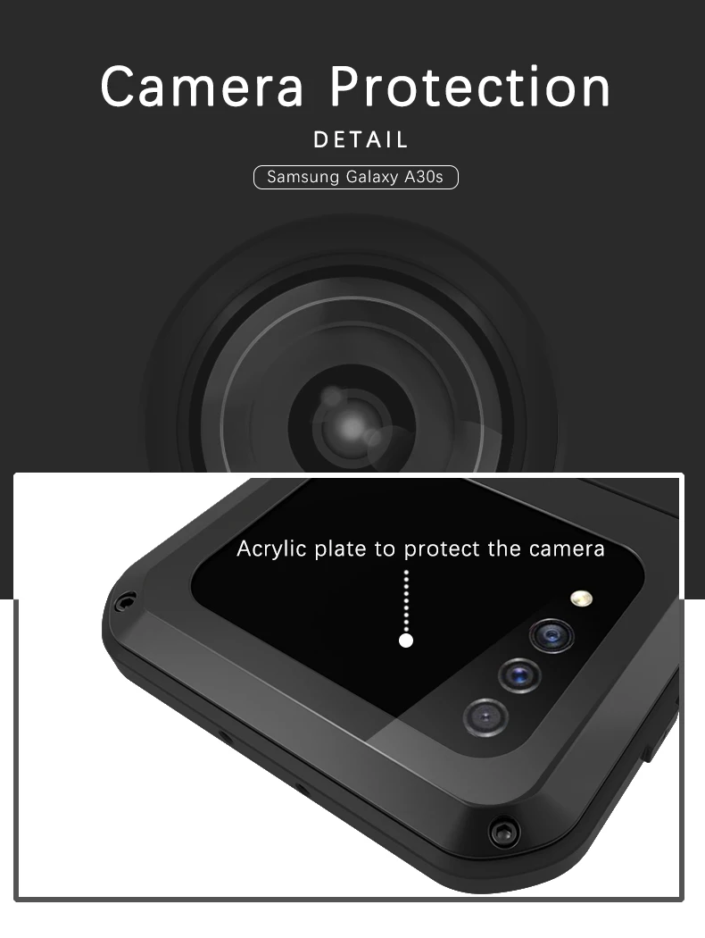 Love Mei Shock Dirt Proof Water Resistant Metal Armor Phone Case For Samsung Galaxy A30s A30 A20 A50s A70 A70s A40s A90 Cover