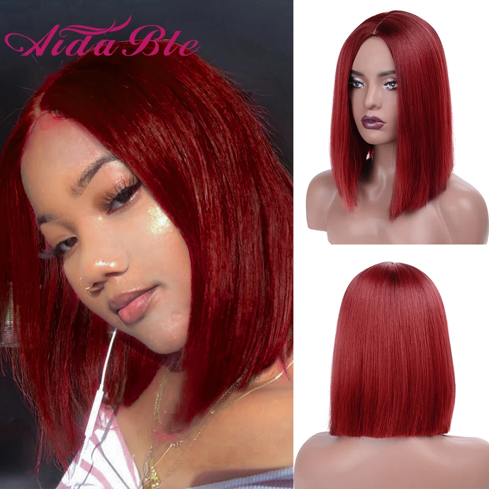 

Выдвижные синтетические Короткие парики, прямые парики боб для женщин, парики средней длины, красный, черный, розовый, блонд, парик для коспл...