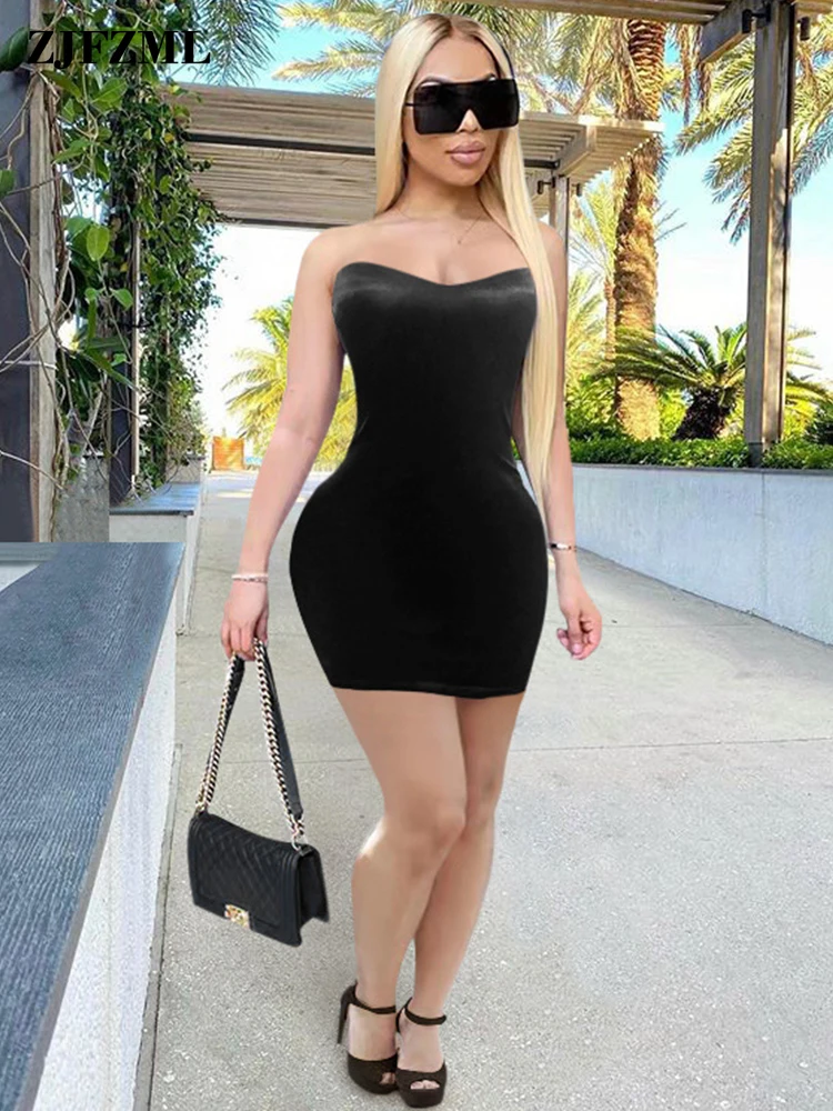 

Черное бархатное платье без бретелек с открытыми плечами для женщин, винтажная одежда без рукавов для коррекции фигуры, элегантное облегаю...