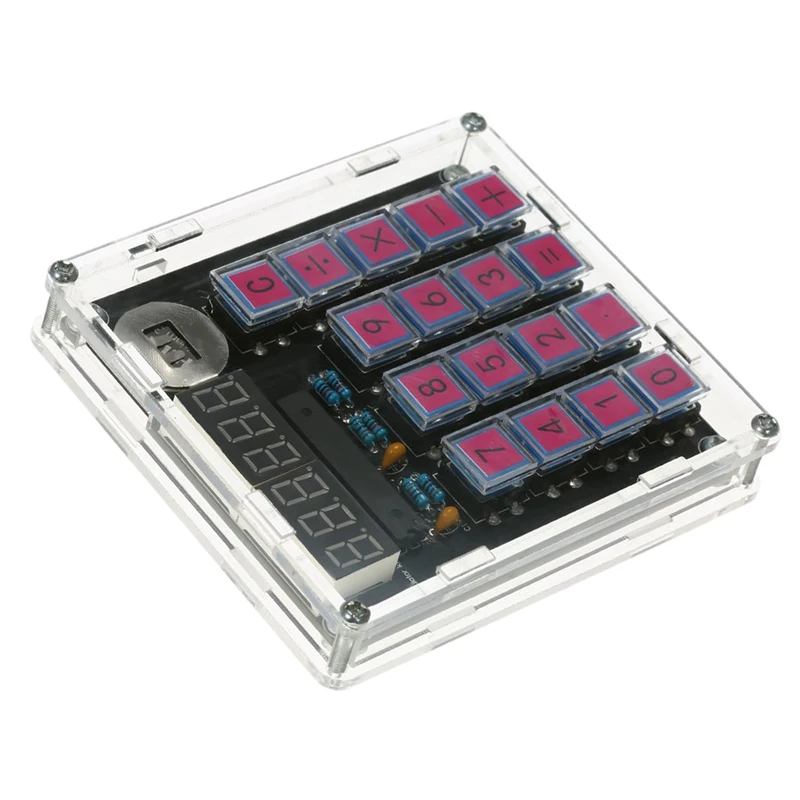 

DIY Calculator Kit Digital Tube Calculator Built In CR2032 Button Cell With Transparent Case Calculator