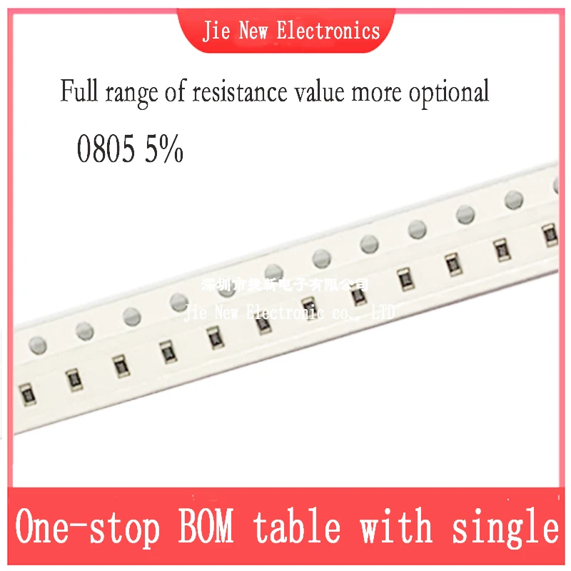 

100PCS 0805 5% 0R-10M 1R 2.2R 10R 22R 47R 100R 560R 1K2 6.8K 10K 12K 20K 47K 100K 510K 910K 1M 4.7M 9.1M 1/8W