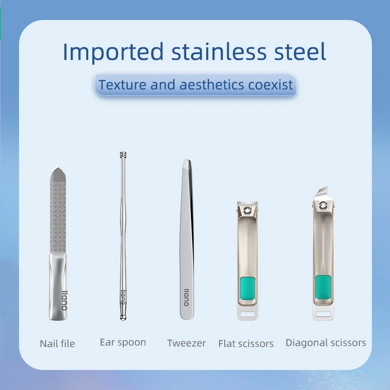 Маникюрный набор LLANO 5 в 1 высококачественные бриллиантовые кусачки для ногтей