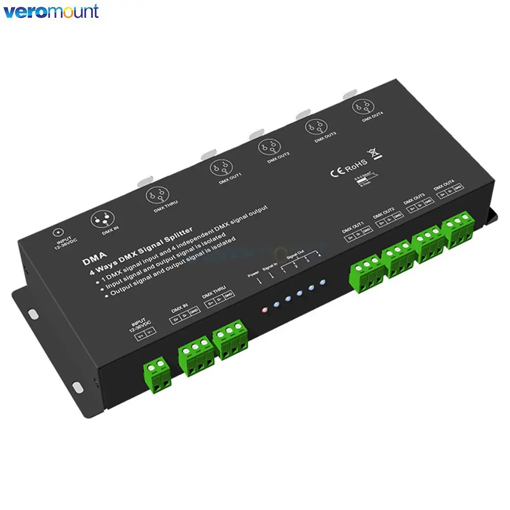 Фото Skydance DMX512 Усилитель сигнала Повторитель сигнала DMA 4-канальный DA DA-L DA-RDM DA-L-RDM 2-канальный DMA2X3 6-контактный разветвитель DMX 12 В №5