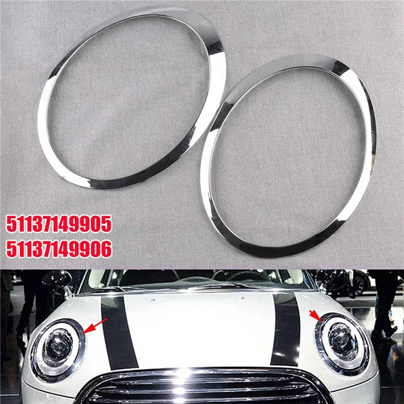 Переднее хромированное кольцо для передней фары 51137149905 BMW Mini Cooper R56/55/57/58/59 07-15