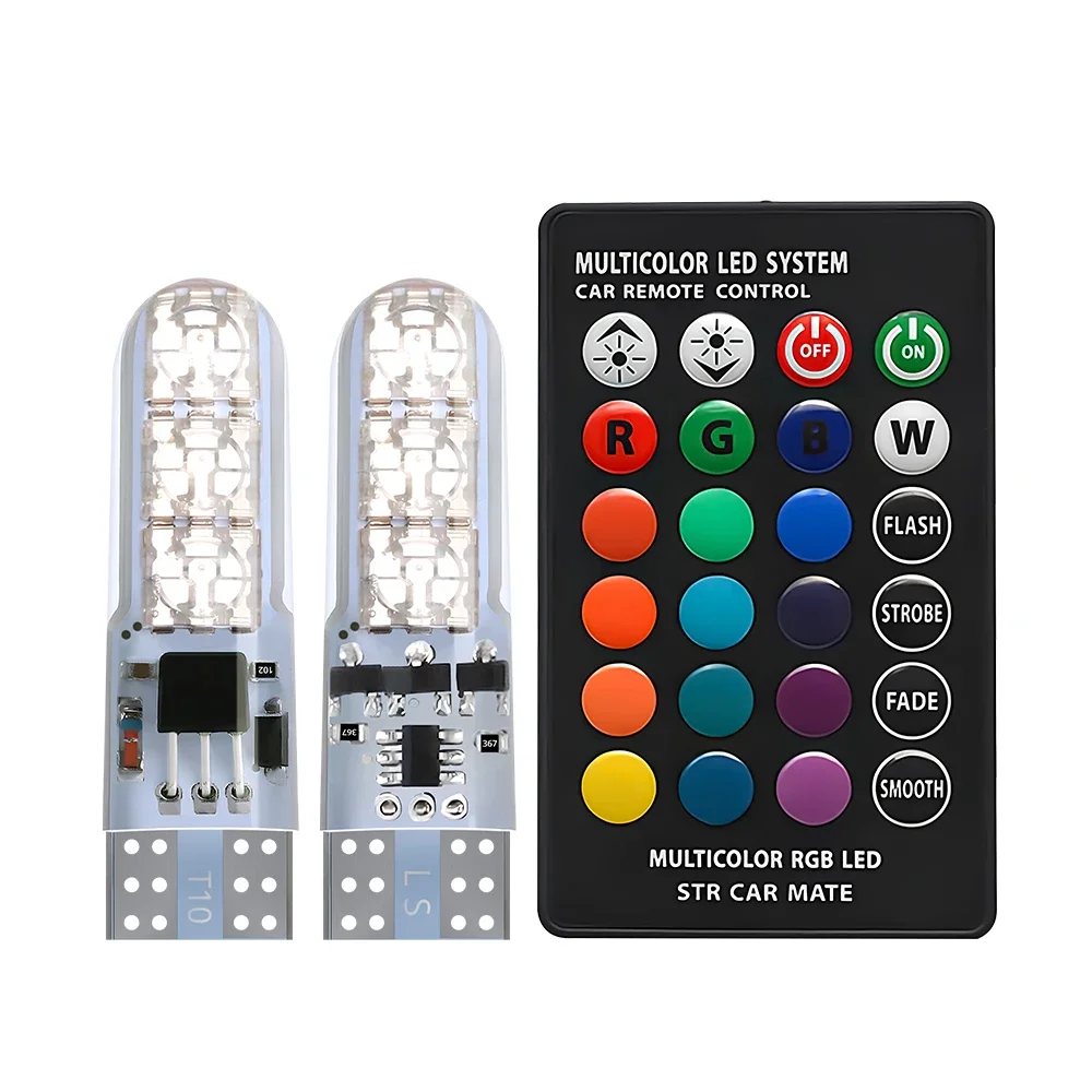 

Новый T10 5050 6SMD DC 12 В водонепроницаемый пульт дистанционного управления W5W RGB 194 168 купольный светильник силиконовый клин боковой автомобильный сигнал атмосферная лампа