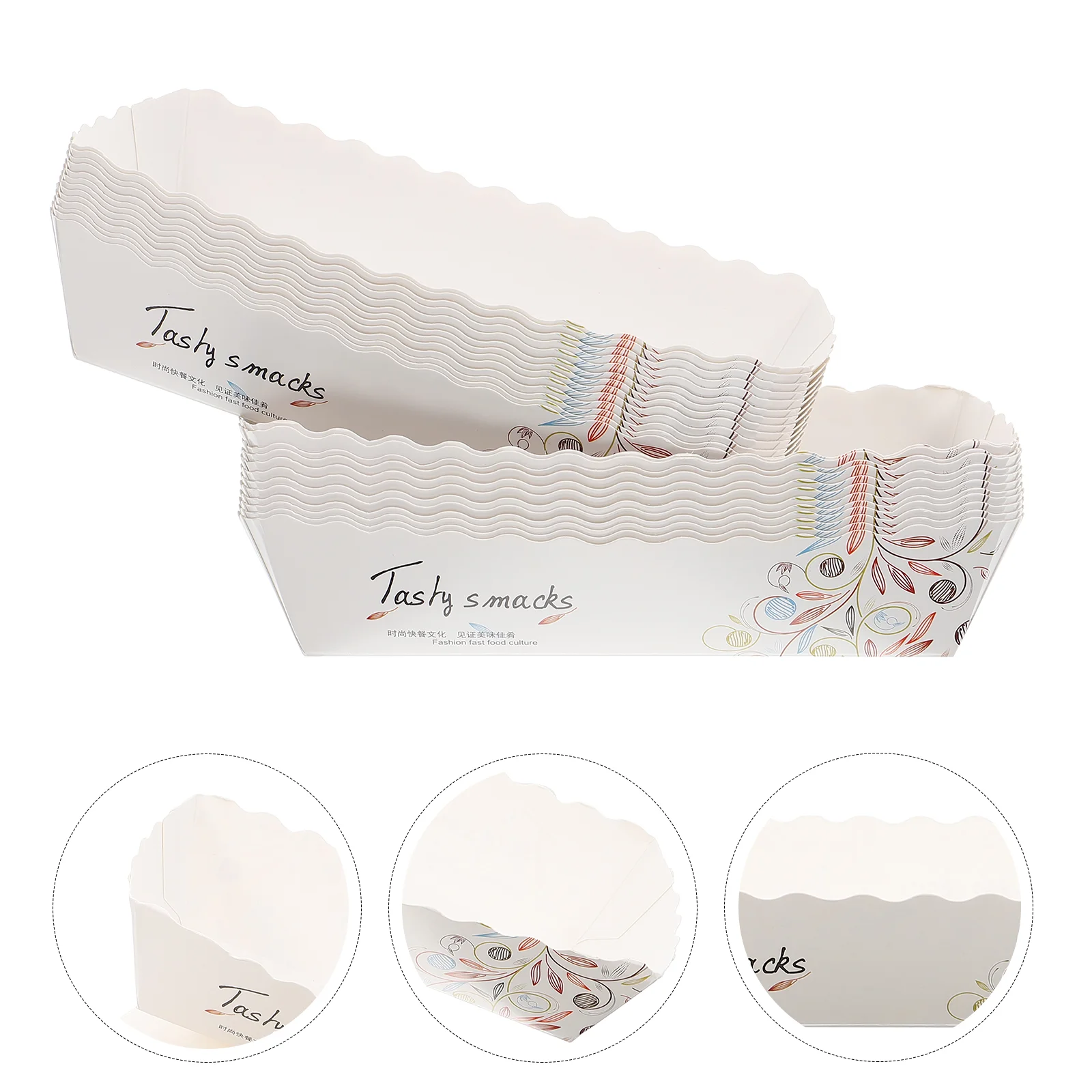 

200 Pcs Food Containers Sushi Boat Plate Fried Holder French Fries Paper Egg Tart Frying Snack Chicken Holders