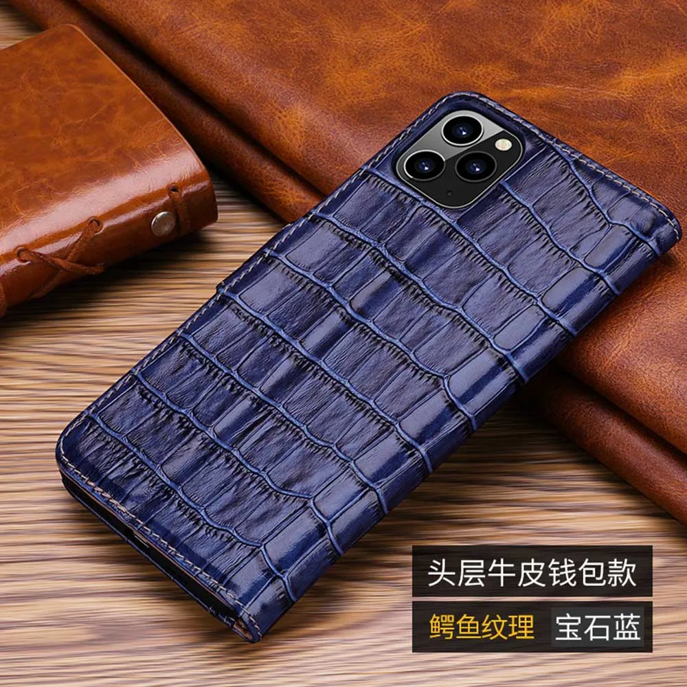 Luxury Genuine Leather Skin Wallet Phone Cases For Apple Iphone 13 12 11 Pro Max  Flip Cover Bag Case