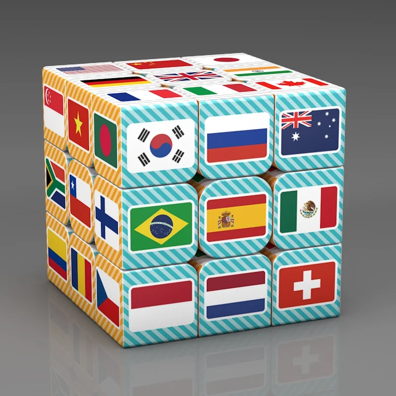 3x3x3 Magic Puzzle Cube National Flag  Pattern Cube Children's Gifts Educational Toys