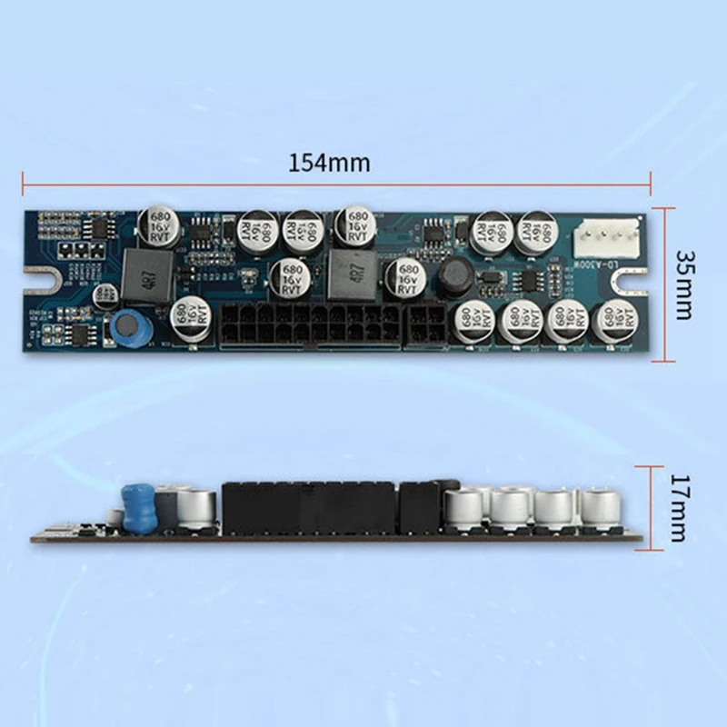 Фото Блок питания AB25 DC 12V 300W ATX Peak PSU Pico ATX Switch Mining PSU 24Pin MINI ATX для ПК, модуль питания 300W №3