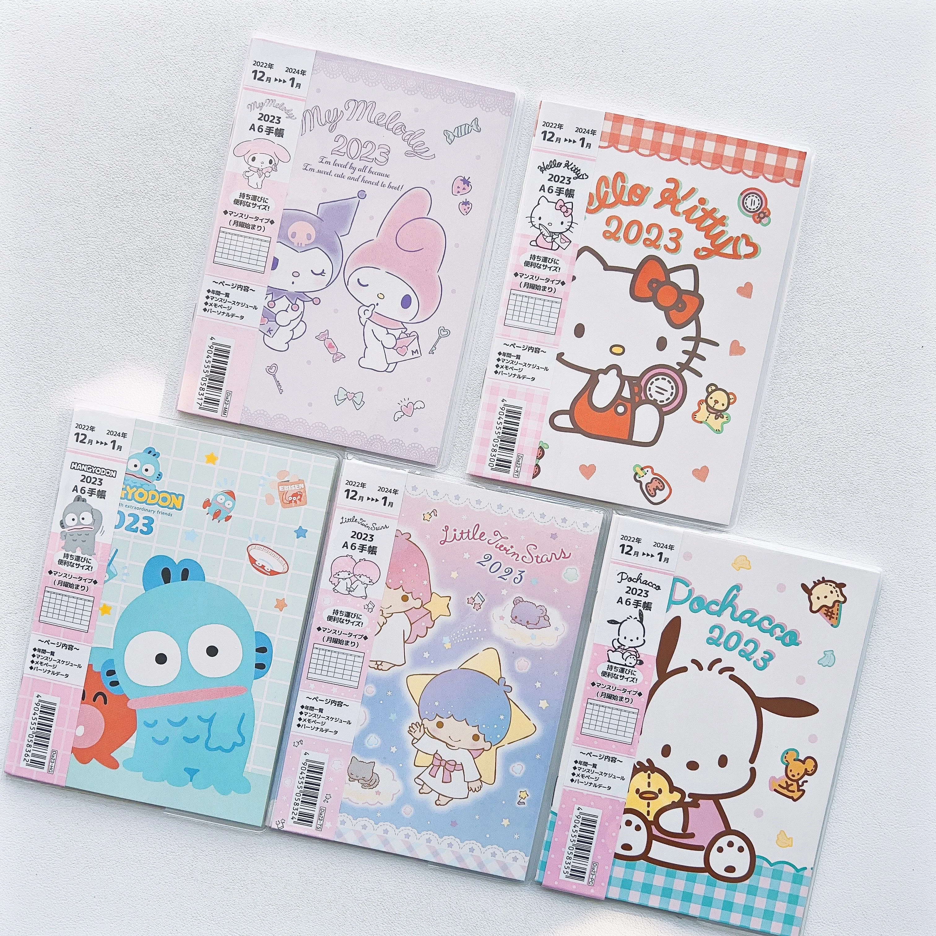 

2023 New Sanrio A6 Monthly Plan Notebook Pochacco Cinnamoroll Kawaii Anime Students Hand Book Diary Horizontal Notepad for Gifts