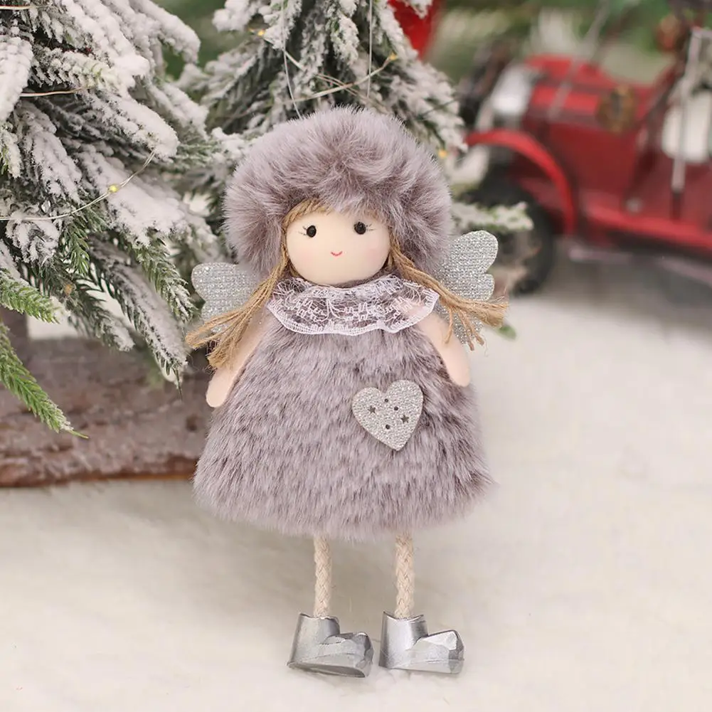 

Gifts Lovely Xmas Home Decoration Girls Pendant Lanyard Christmas Angel Doll Long-legged for Indoor