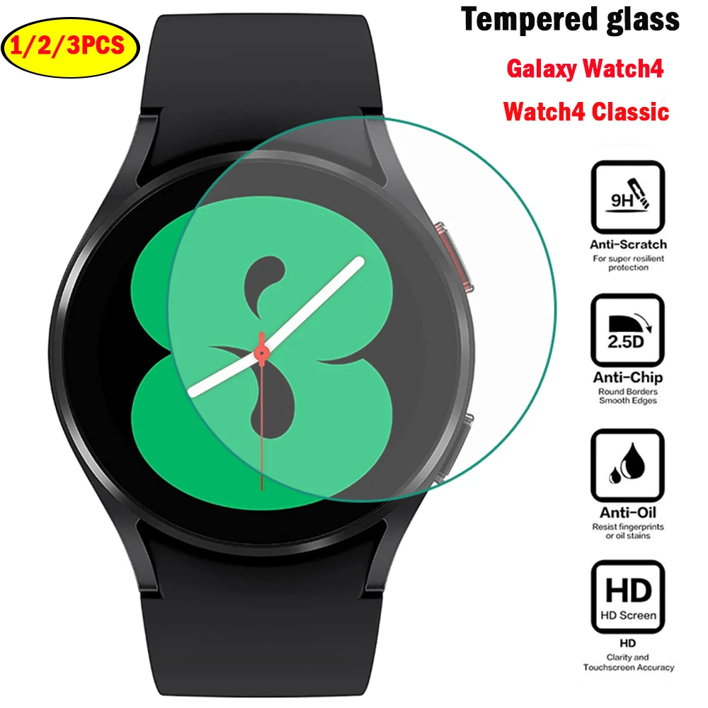 Закаленное стекло для Samsung Galaxy Watch 4/classic/Active 2/Gear S3 44 мм 40 46 42 HD Прозрачная