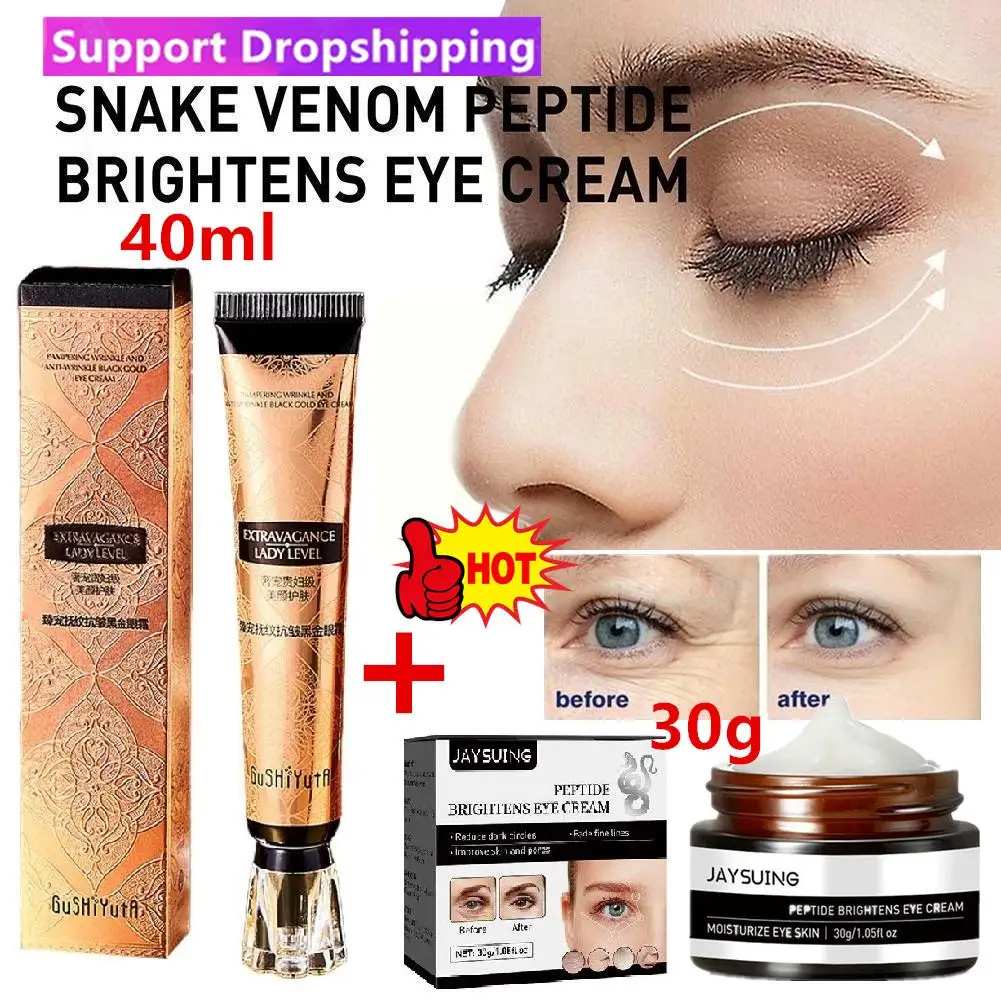 

Set Snake Venom Peptide Firming Eye Cream Moisturizes Dark Circles Diminishes Lines Remove Puffiness Anti Wrinkles Smooth 30g