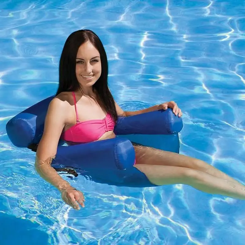 Складная Спинка надувная плавающая кровать летний бассейн водный гамак