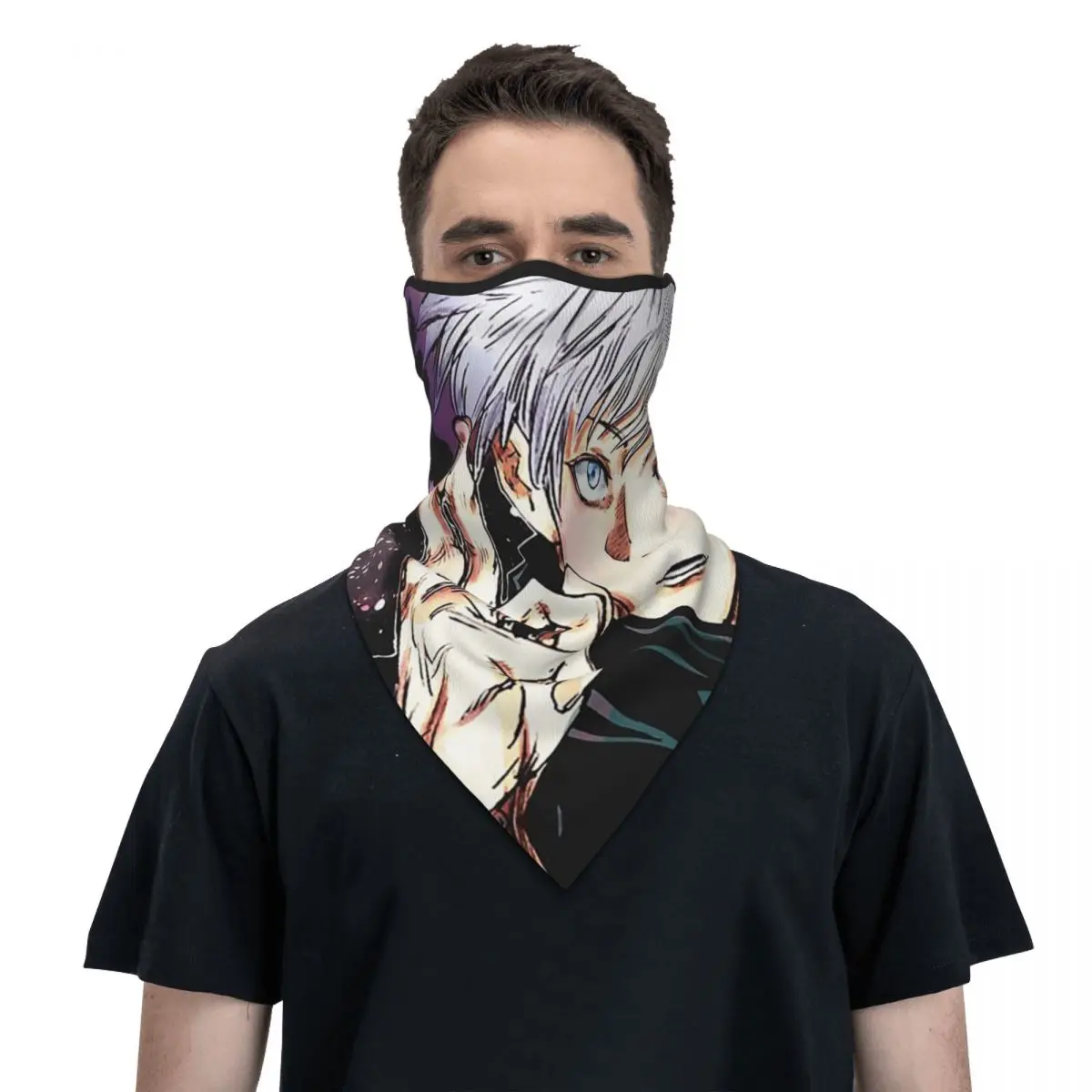 

Jujutsu Kaisen Anime Manga Neck Gaiter Women Men UV Protection Winter Cool Gojo Satoru Bandana Scarf for Cycling