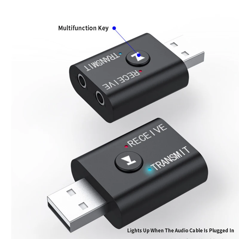 2 в 1 USB беспроводной Bluetooth адаптер 5 0 передатчик для компьютера телевизора