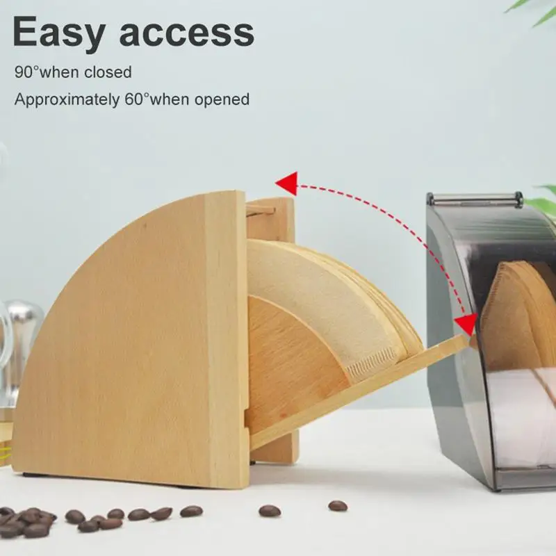 

Кофейный фильтр, коробка для хранения бумаги, компактная деревянная прочная и твердая бумажная коробка для фильтрации кофе, кронштейн для п...