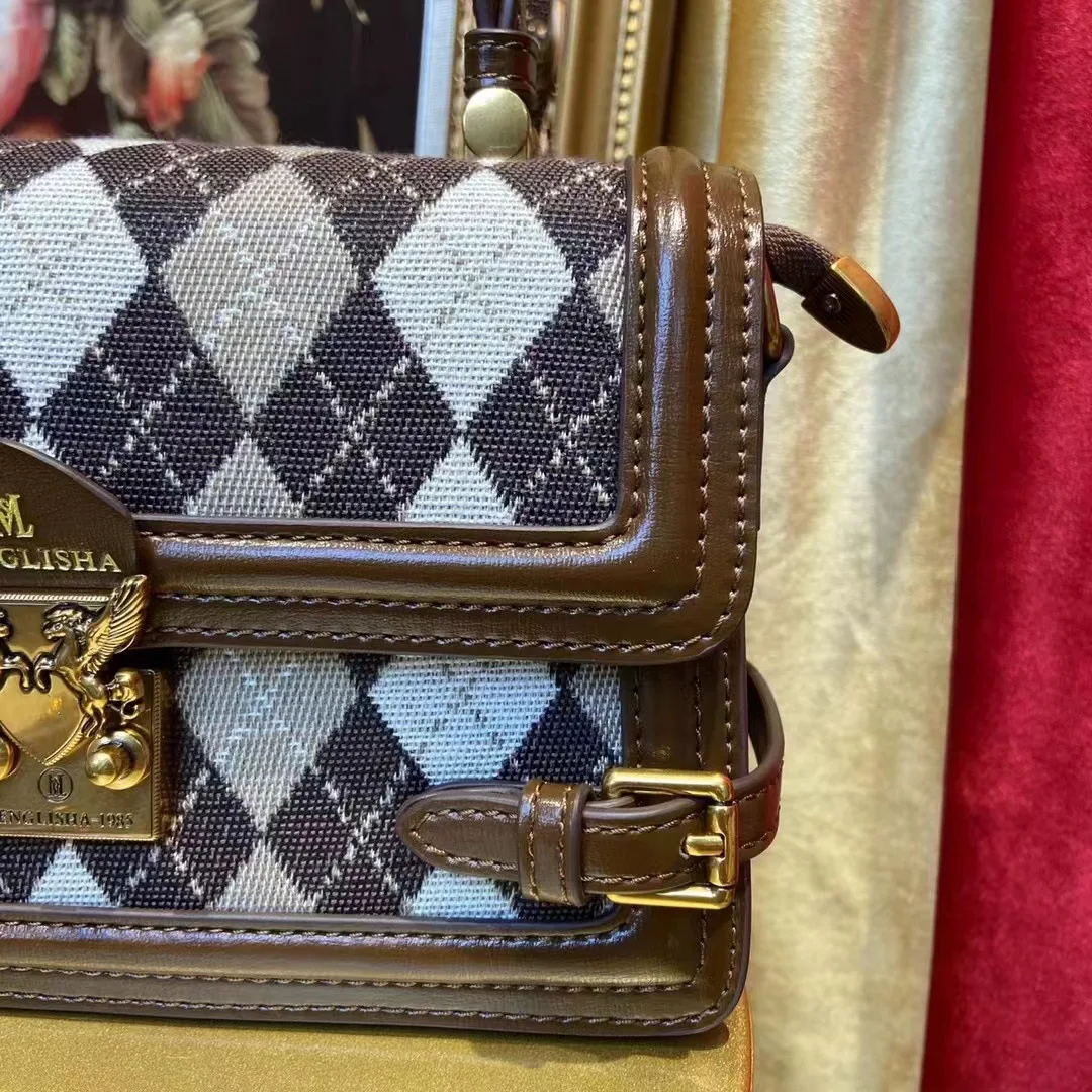 Luxury Brand Plaid Lock Buckle Portable Women's Bag 2023 New Versatile Leather Shoulder Messenger Bag Purses and Handbags