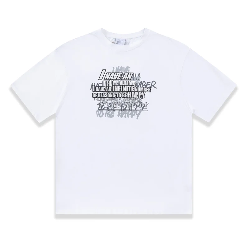 

Vetements Short Sleeve Fog High Version Logo Monogram Print Summer High Street Loose Crewneck T-Shirt Men Trendy