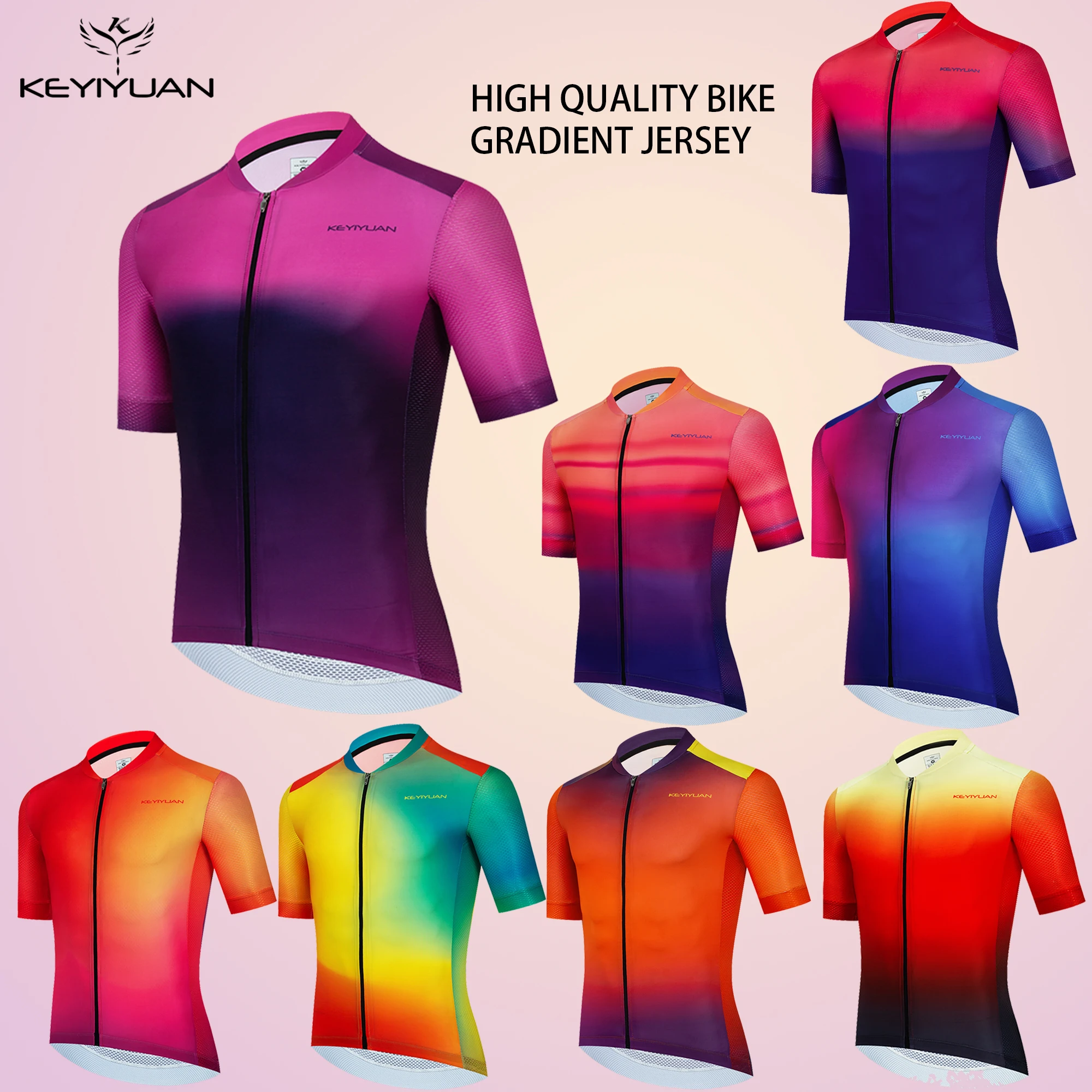 

KEYIYUAN Summer Short Sleeve T-shirt Breathable Mountain Bike Cycling Jersey Man Maillot Ciclismo Hombre Equipamento De Ciclismo