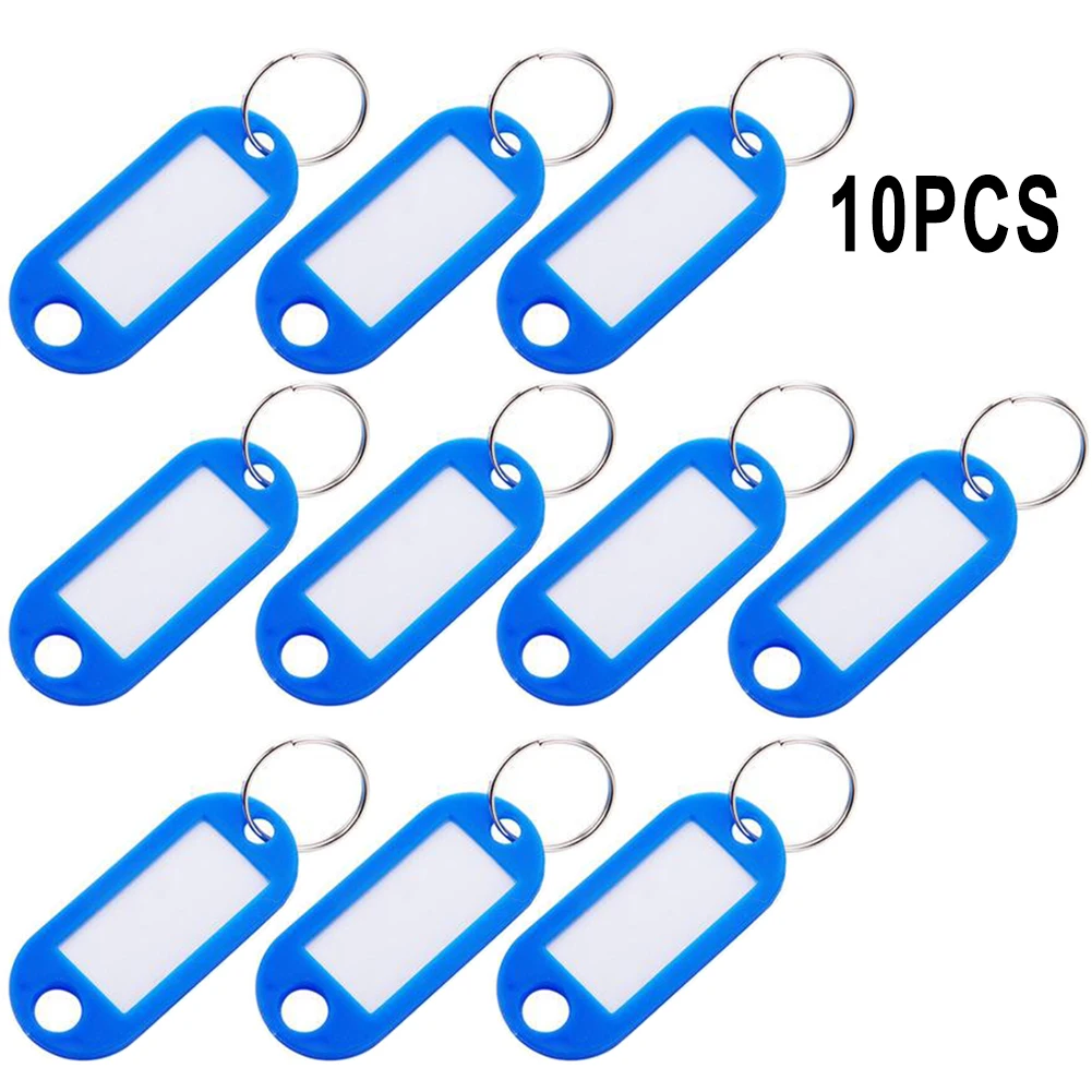 

Key Rings 10X Label Keychain Keychain 10pcs 50.0mm X 22.0mm Black Blue Colorful Lastic Protective Cover Silver