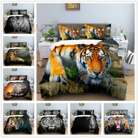wild tiger 3d printed duvet cover pillowcase bedding set single twin full size for kids adults bedroom decor