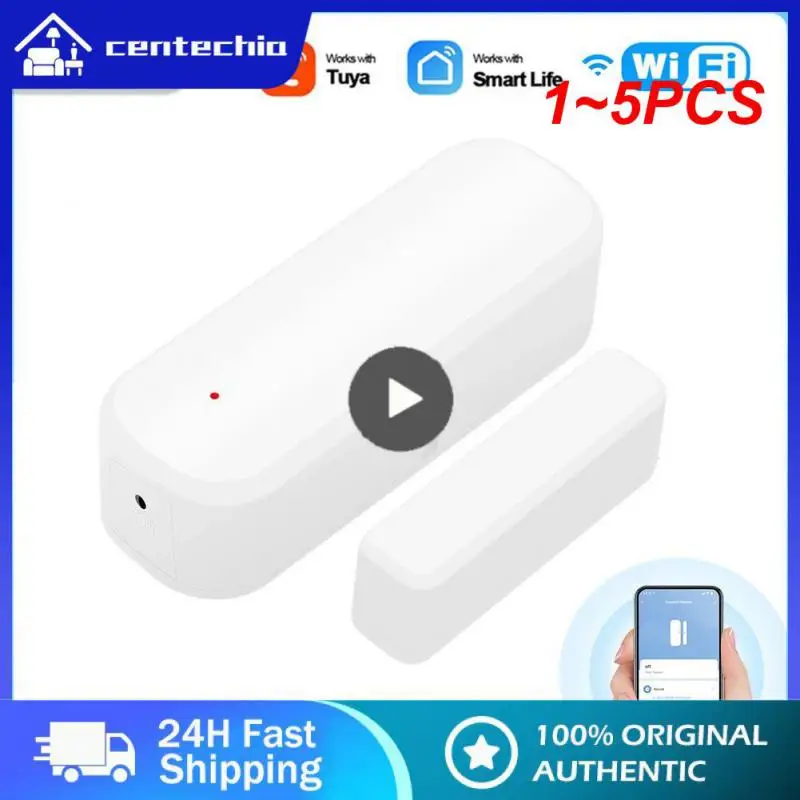 

1 ~ 5 шт. смарт-датчик Tuya с Wi-Fi для дверей и окон, магнитный детектор с открытым замком, приложение для умного дома, голосовое управление через Alexa Google Home Smart