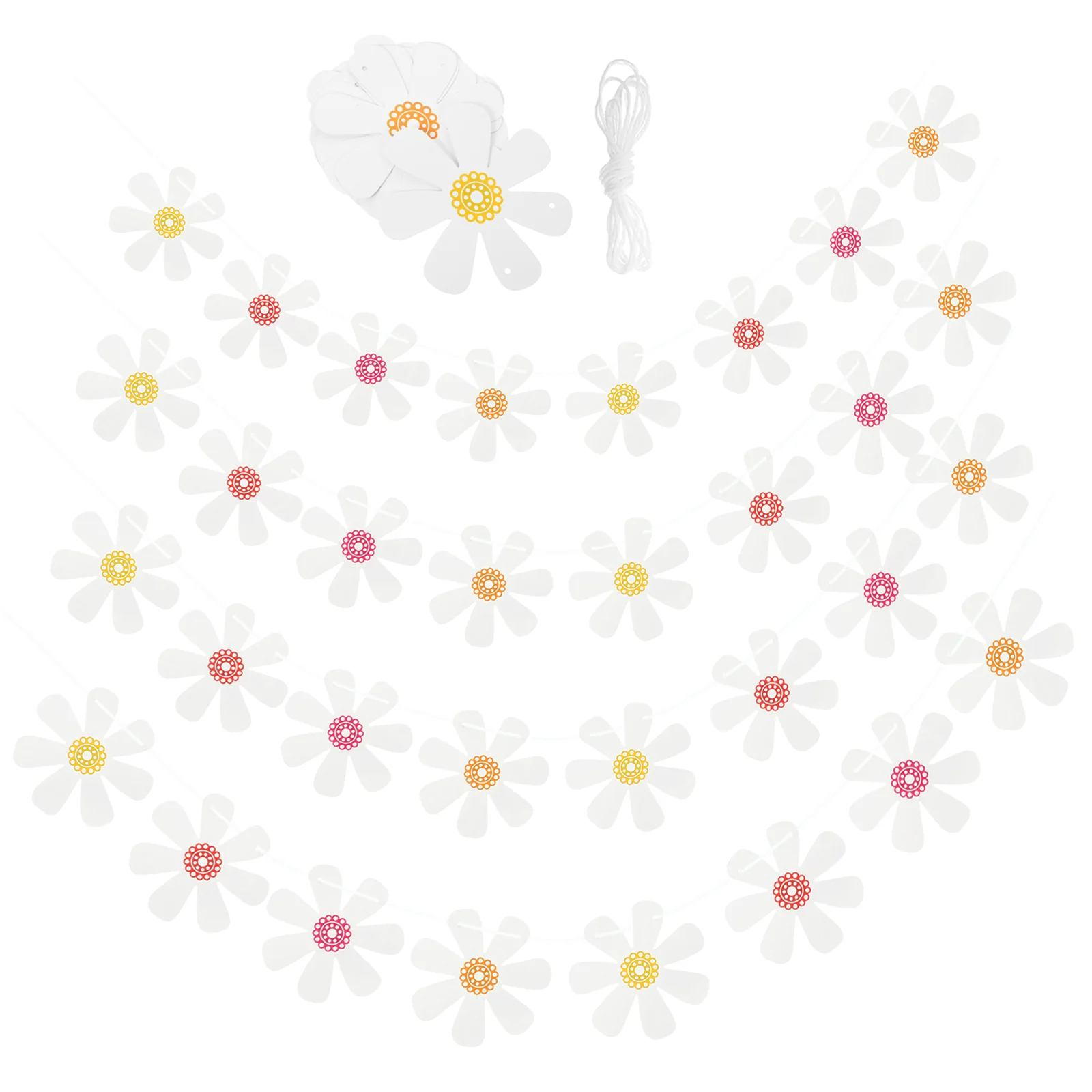 

5pcs Flower Bunting Decoration Daisy Garland Banner Decoration Party Hanging Flower Garland Banner
