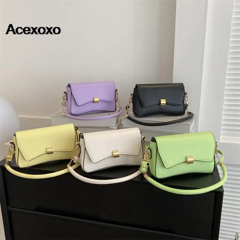 

Foreign texture bag 2023 summer new popular shoulder underarm bag casual solid color crossbody bag