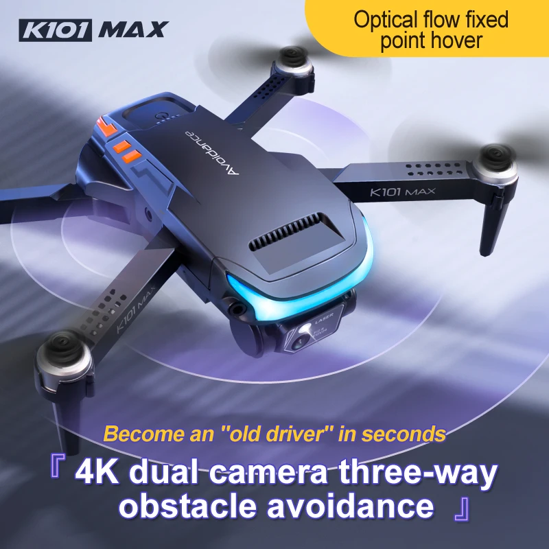 New K101MAX RC Drone  4K HD Dual Camera Optical Flow Positioning ESChree-way Obstacle Avoidance Aerial  Folding  TFPV Drone Gift enlarge