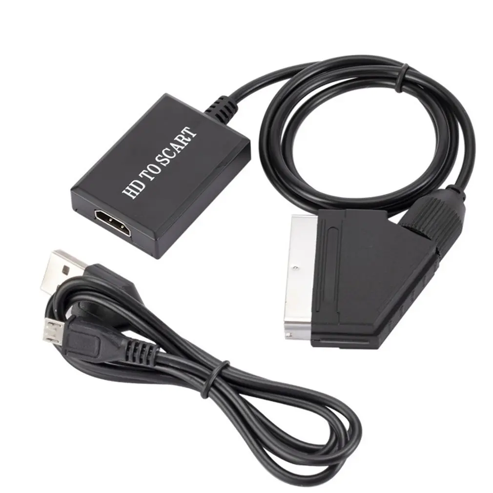 

HDMI-compatible to SCART Converter With Cable Hdmi-compatible To Scart High Definition Video Adapter for HDTV Monitor Projector