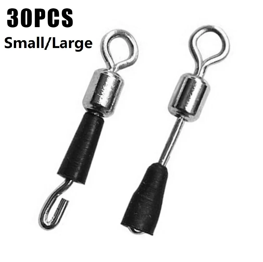 

30pcs Quick Change Hook Length Link Swivel Connectors Float Feeder Copper And PVC Lure Hook 13 / 15MM Pesca Fishing Tools