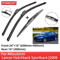 for mitsubishi lancer hatchback sportback 2008 2012 front rear wiper blades brushes cutter accessories j hook 2009 2010 2011