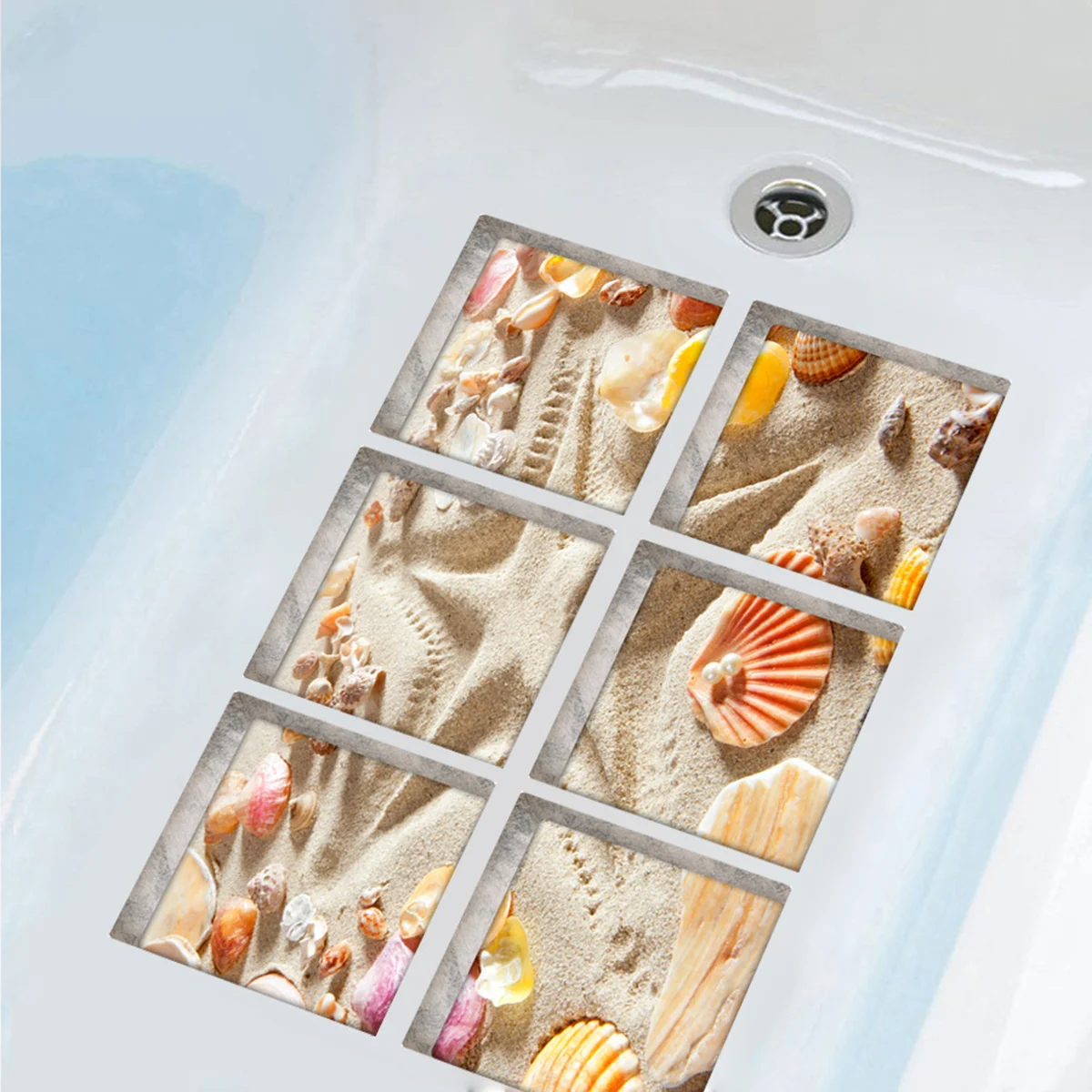 

6 Pcs Bath Treads Sticker Non-slip Bathroom Mats Shower Treads Shower Sticker for Dining Table Bathtub Tiles