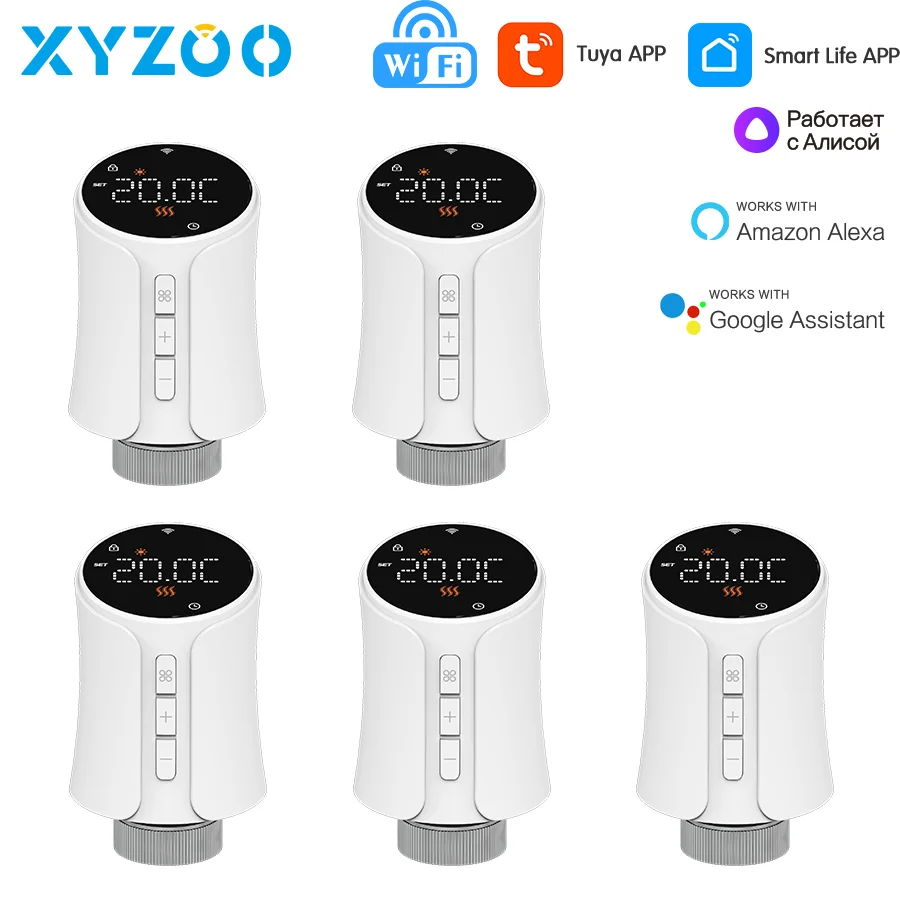 EZAIOT Wi-Fi термостат радиаторный клапан Tuya Smart TRV с Alexa Google Home поддержка регулируемая