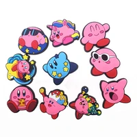 kirby clogs shoe buckle cartoons croc charms pvc novelty cute shoes decoration wholesale charms for boys girls x mas party gifts