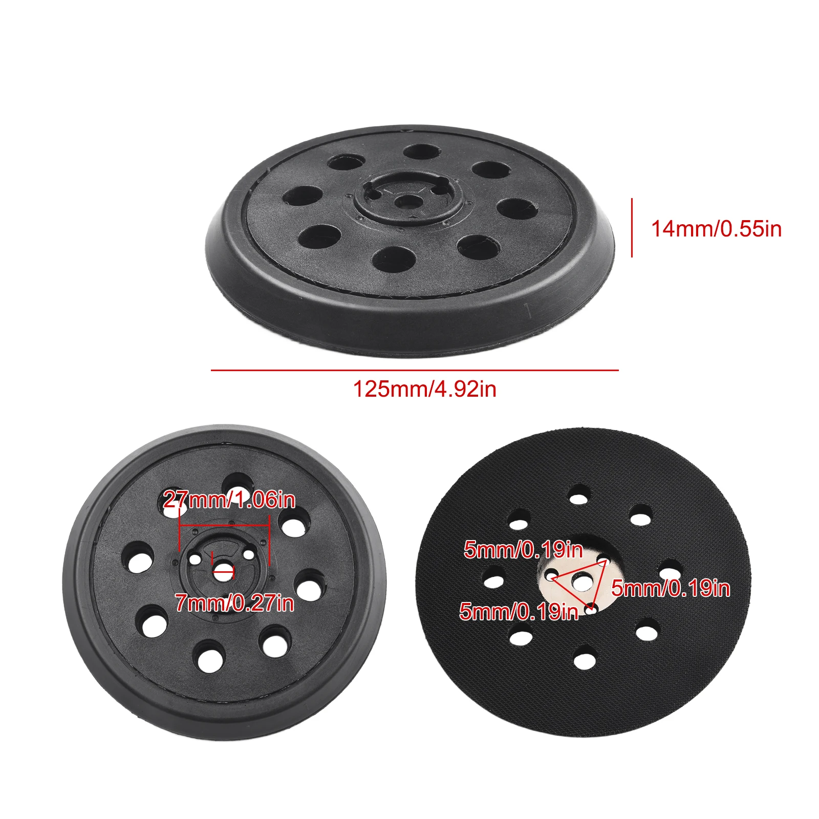 Фото 5-дюймовая подложка для моделей Bosch RS032 и RS031, 1295DP, 1295DH, 1295DVS, 3107DVS, шлифовальная машина, полировальный инструмент, аксессуары №3