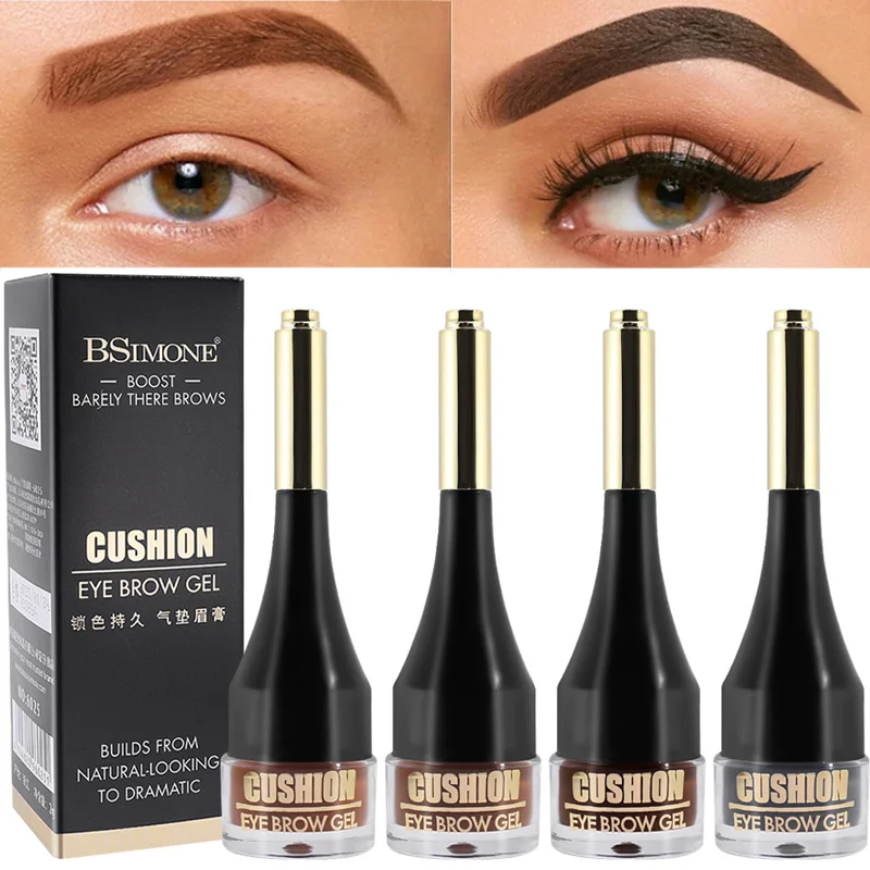 

Sdotter 4 Colors Air Cushion Eyebrow Cream Enhancers Waterproof Long Lasting Natural Dyeing Brow Tinted Gel Cream Women Makeup C